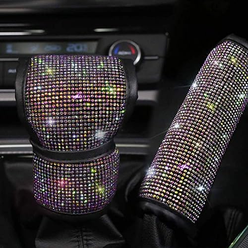 Bling Bling - Funda para freno de mano y perilla de palanca de cambios, accesorios de decoración de coche con diamantes de cristal brillante (2