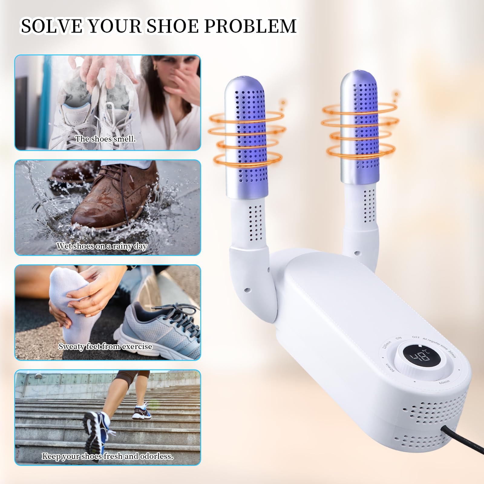 Sèche-chaussures électrique Pliable Avec Minuterie - Chauffage 360° Pour Chaussures, Gants, Chaussettes