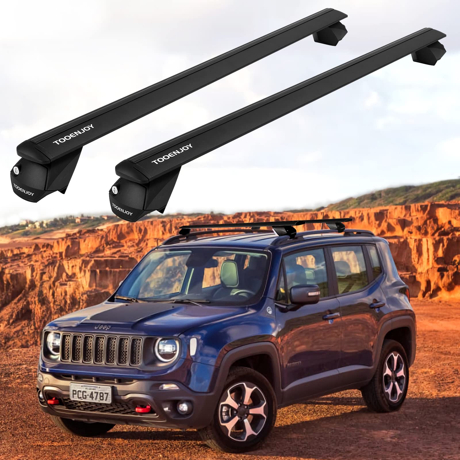 Buy TOOENJOY 47" Universal Roof Rack Cross Bar, 2022 New Aluminum Cargo