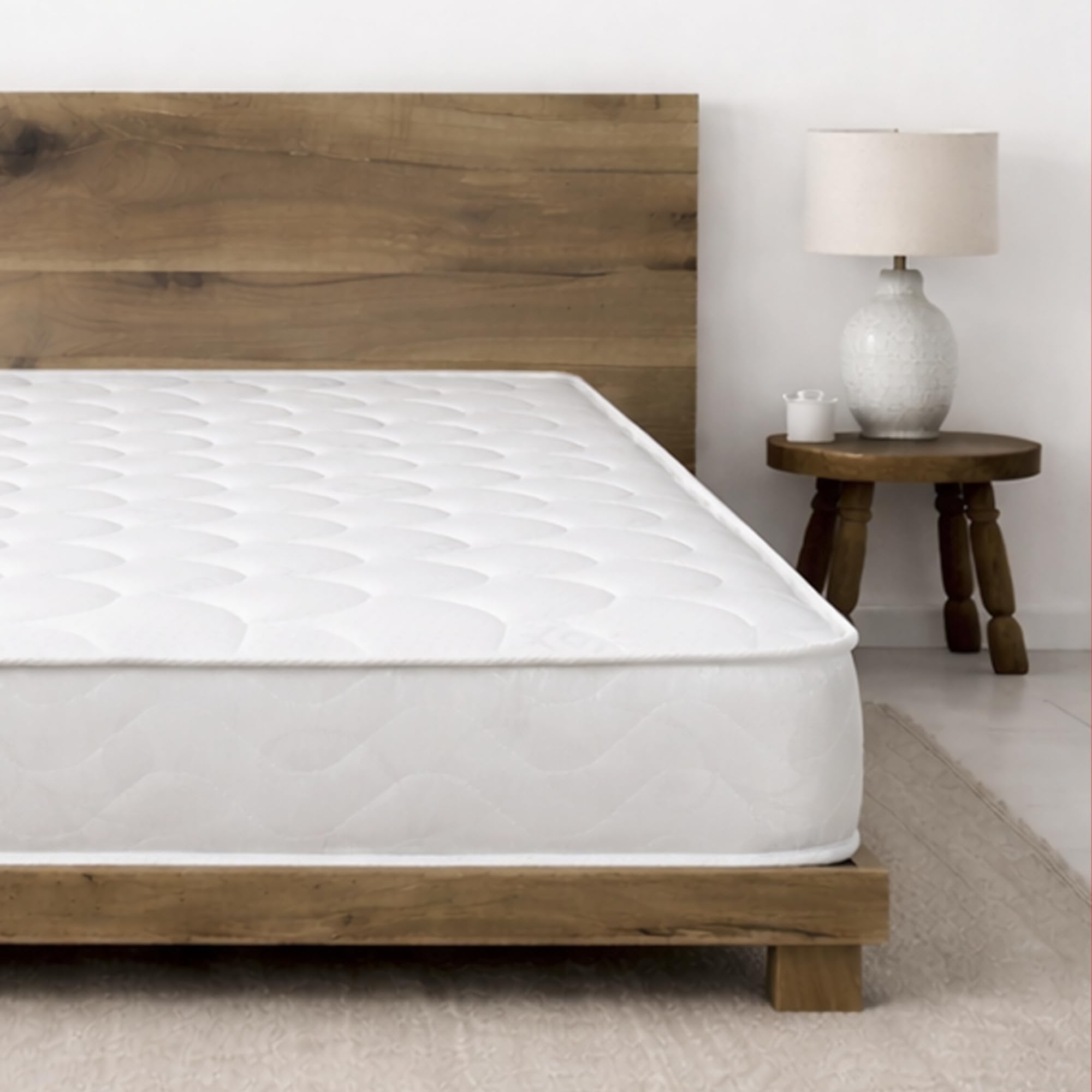 Starlight Beds European Double Mattress. Shell Design 140x200 Memory Foam Mattress with Springs. Soft, 18cm Deep, White. (140cm x 200cm)