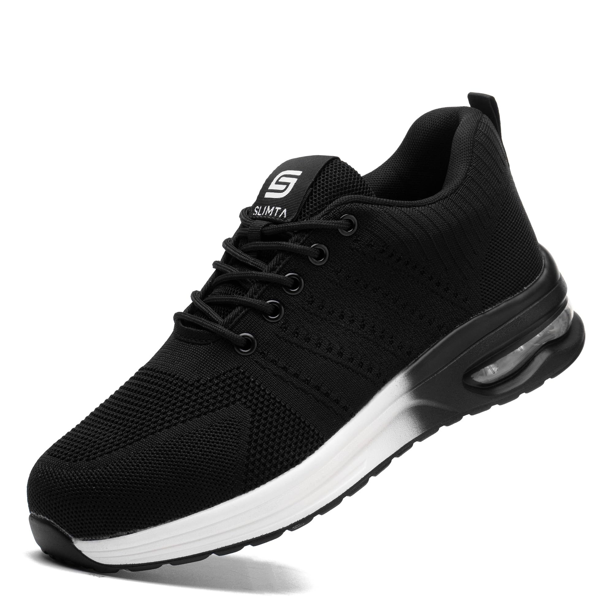 Safety Shoes for Men Women Steel Toe Boots Non-Slip Lightweight Breathable Sneakers Puncture Proof Protective Industrial Black Work Shoes