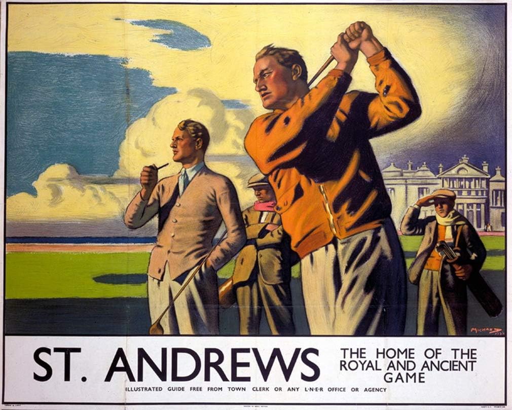 Sylty St Andrews Golf 8x12 inches Metal Vintage Style Nostalgic Advertising Wall Sign - Retro Art