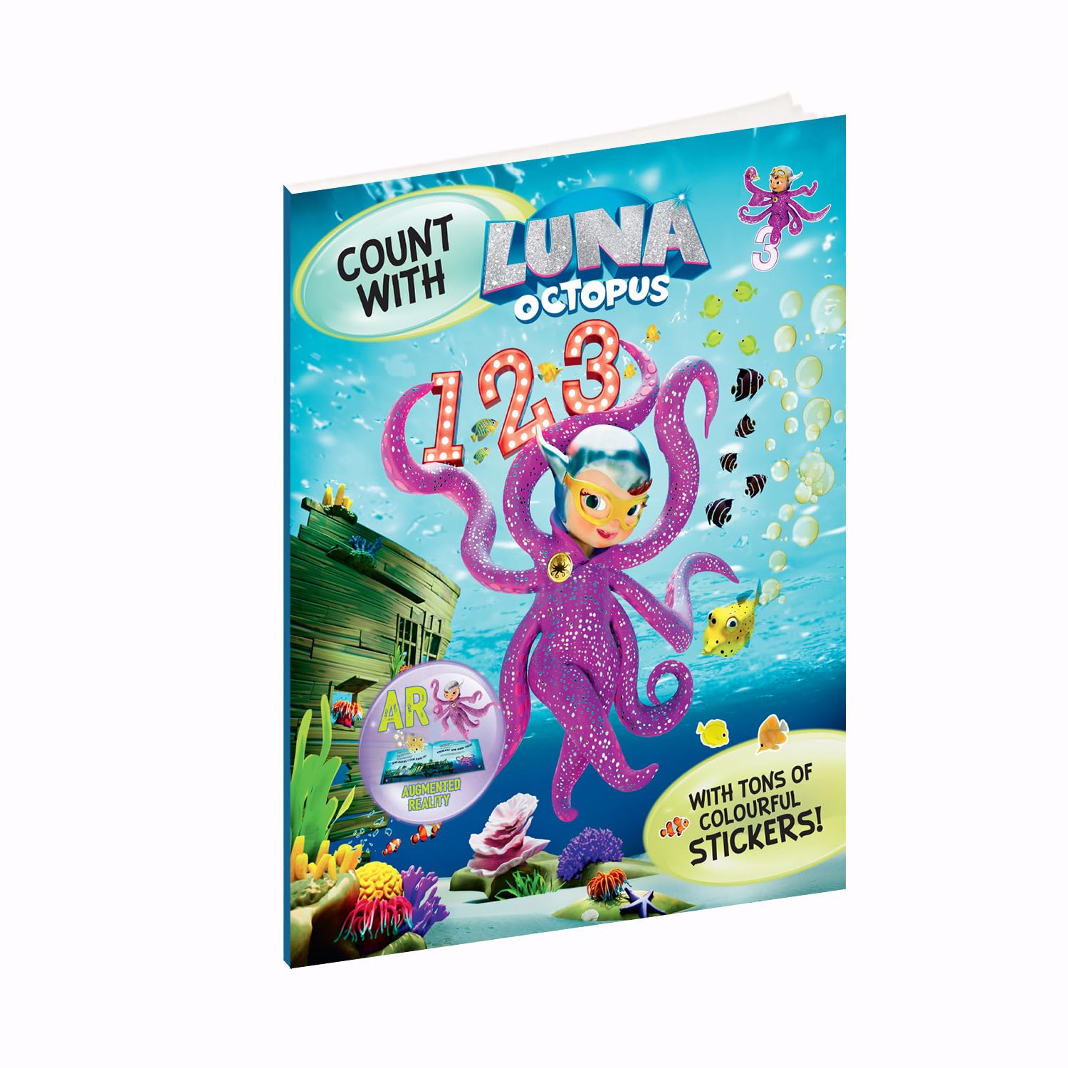 Count with Luna Octopus | AUGMENTED REALITY |Activity Book | Number Activity | Early Learning Workbook | Counting Practice | Learn Numbers: 3
