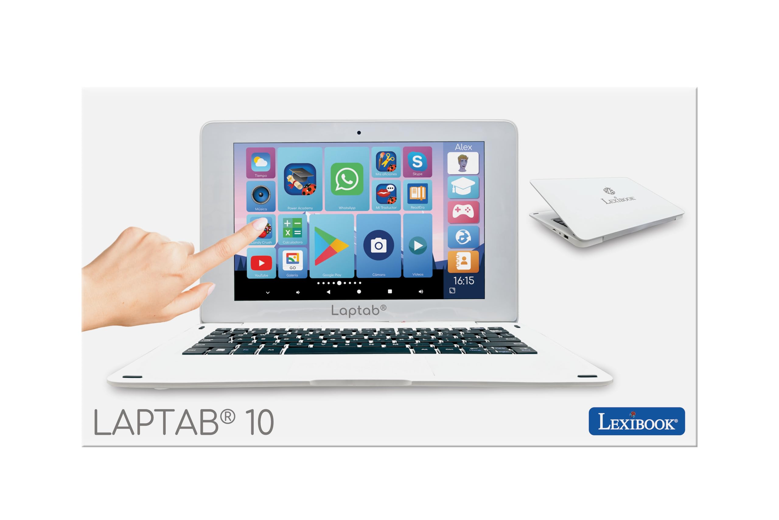 LEXIBOOK, LAPTAB® 10, Portátil con Pantalla táctil, Diseñado para Toda la Familia, Contenido Educativo y Divertido, Powered by Android™, Control Parental, Ultrafino y Ligero, español, LT10ES