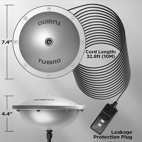 Miniatura 5 de TURBRO Descongelador de estanque, calentador flotante de estanque con cable aprobado por UL, carcasa de acero inoxidable completo, enchufe de