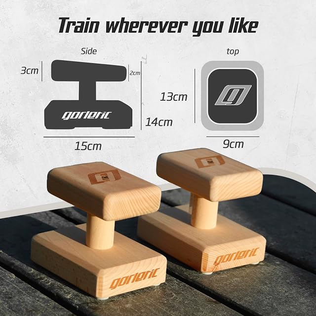 Foto 6 de 7 de Gorletic Canes BASIC - Bloques de Equilibrio Handbalance de Madera de Haya (14 cm Altura) con Bases…