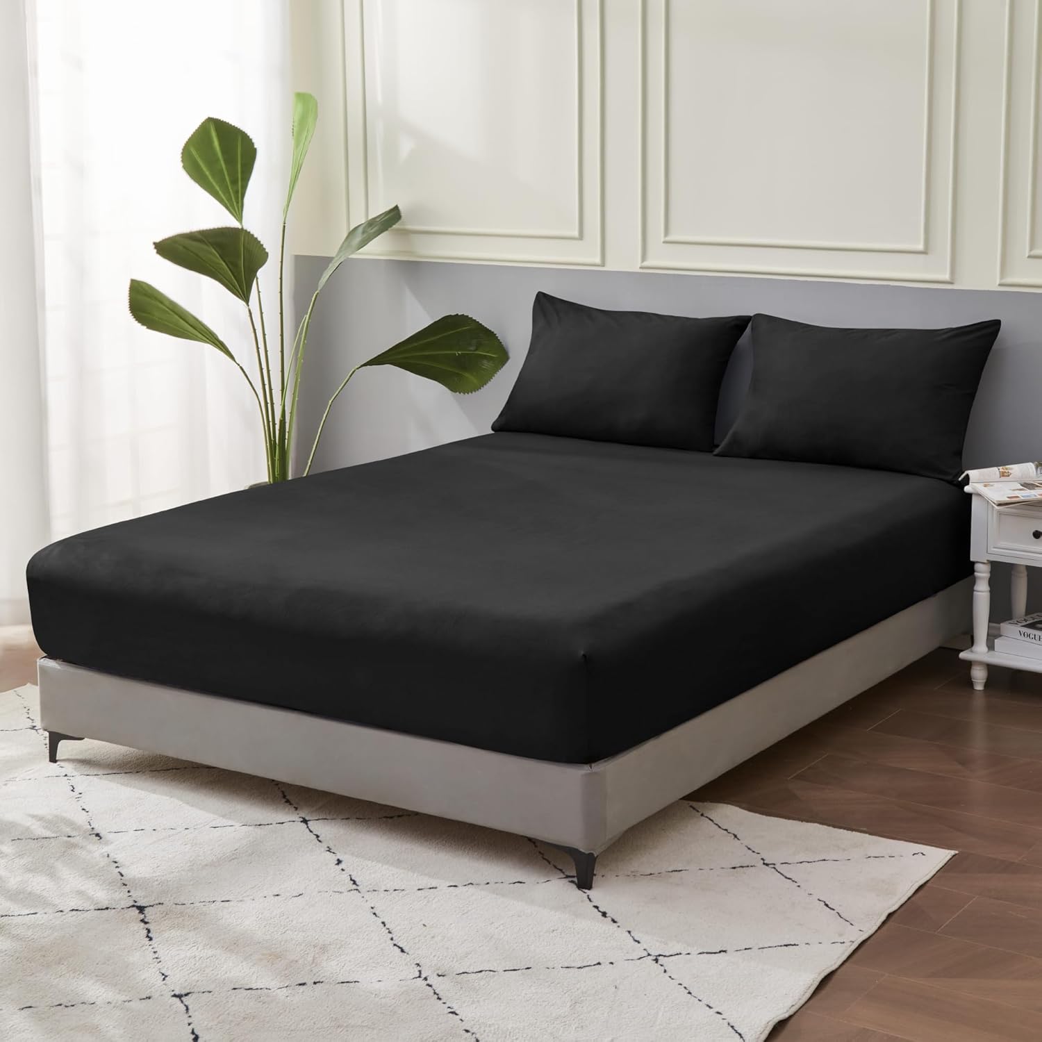 LINENOVA Premium 100 Cotton Fitted Sheet Only Queen Size(1 Piece