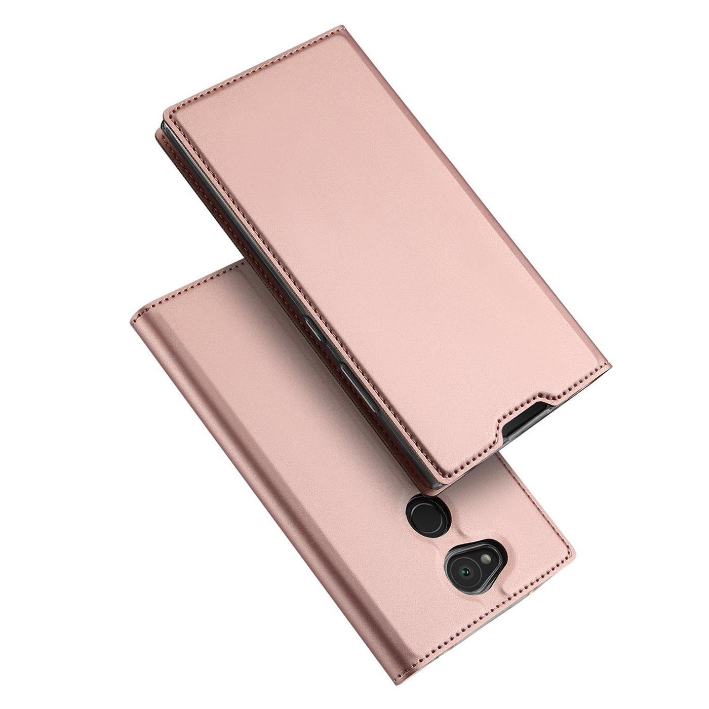 Verco Case compatible with Sony Xperia XA2, Flip Wallet Cover with Magnetic Closure for Xperia XA2 Phone Case - rose gold - Image 3