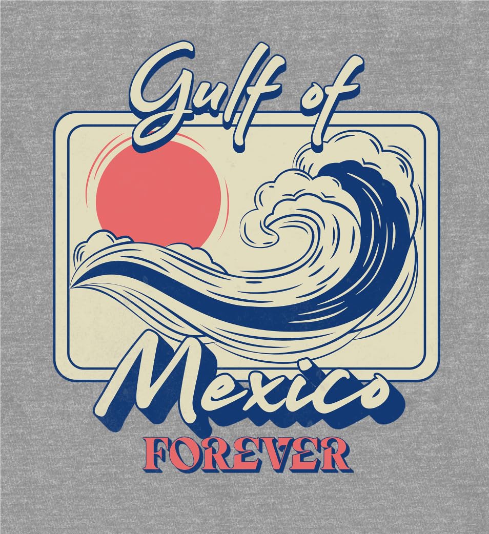 Gulf of Mexico Forever Sunset Wave Youth Heather Gray Jogger Pants-Large