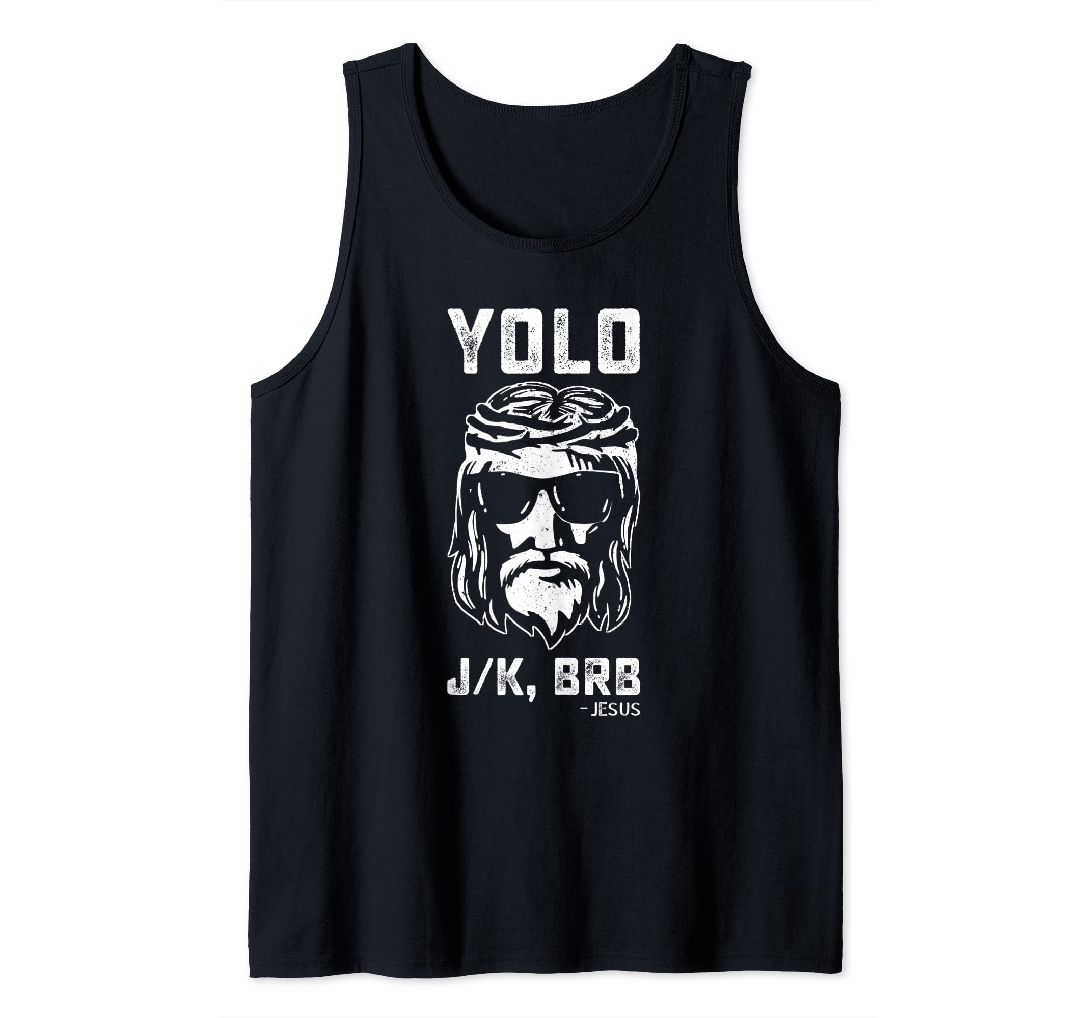 Funny Easter Day Men Women Boys Girls Gift StoreFunny Jesus Easter YOLO JK BRB Texting Tank Top