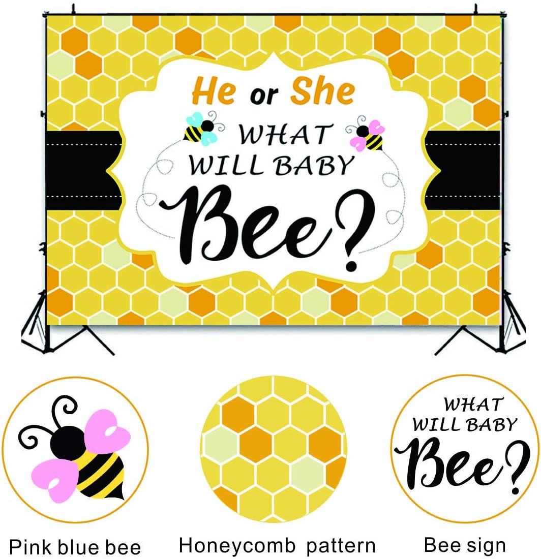 Buy Bee Gender Reveal Backdrop What Will Baby Bee Banner He Or She Boy Or Girl Party Honey Bee Decorations 7x5ft Online In Taiwan B09wl14v
