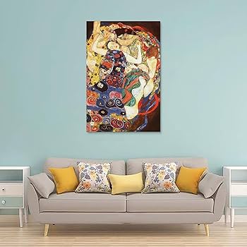 グスタフ　クリムト　額装　乙女たち　インテリアアート　ミクストメディア　極美品 グスタフ クリムト 額装 乙女たち インテリアアート ミクスト