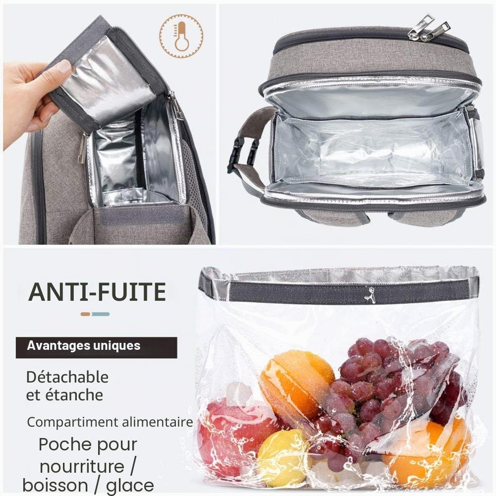 HappyPicnic – Sac à Dos de Pique-Nique Isotherme pour 4 Personnes avec Ensemble Complet de Vaisselle, Compartiment Isotherme spacieux, Porte-Bouteilles et Grand Tapis de Pique-Nique imperméable