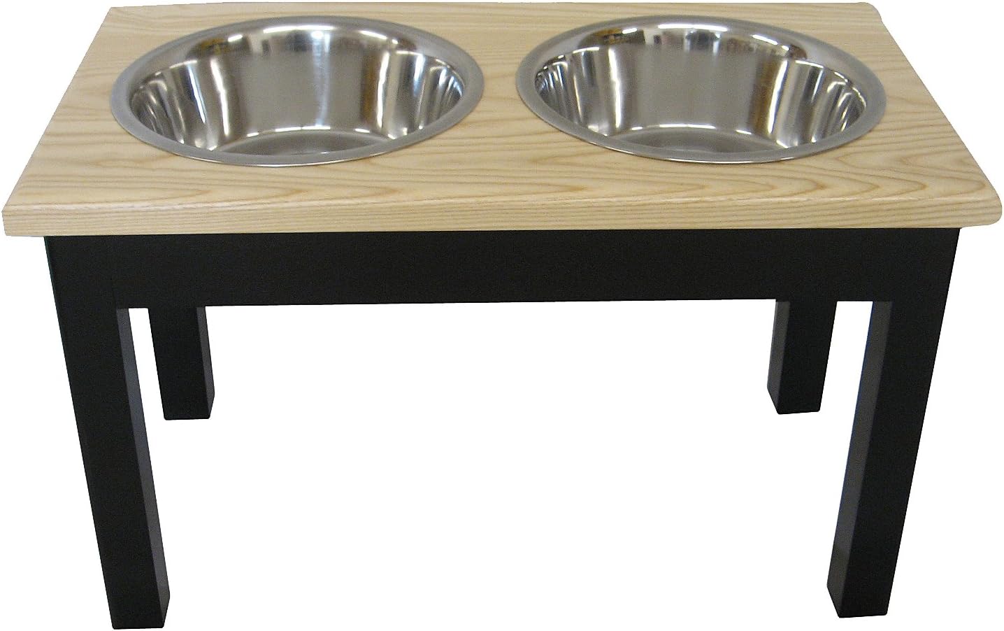 Classic Pet Beds 2-Bowl Traditional Style Ash Pet Diner, Large, Espresso/Natural