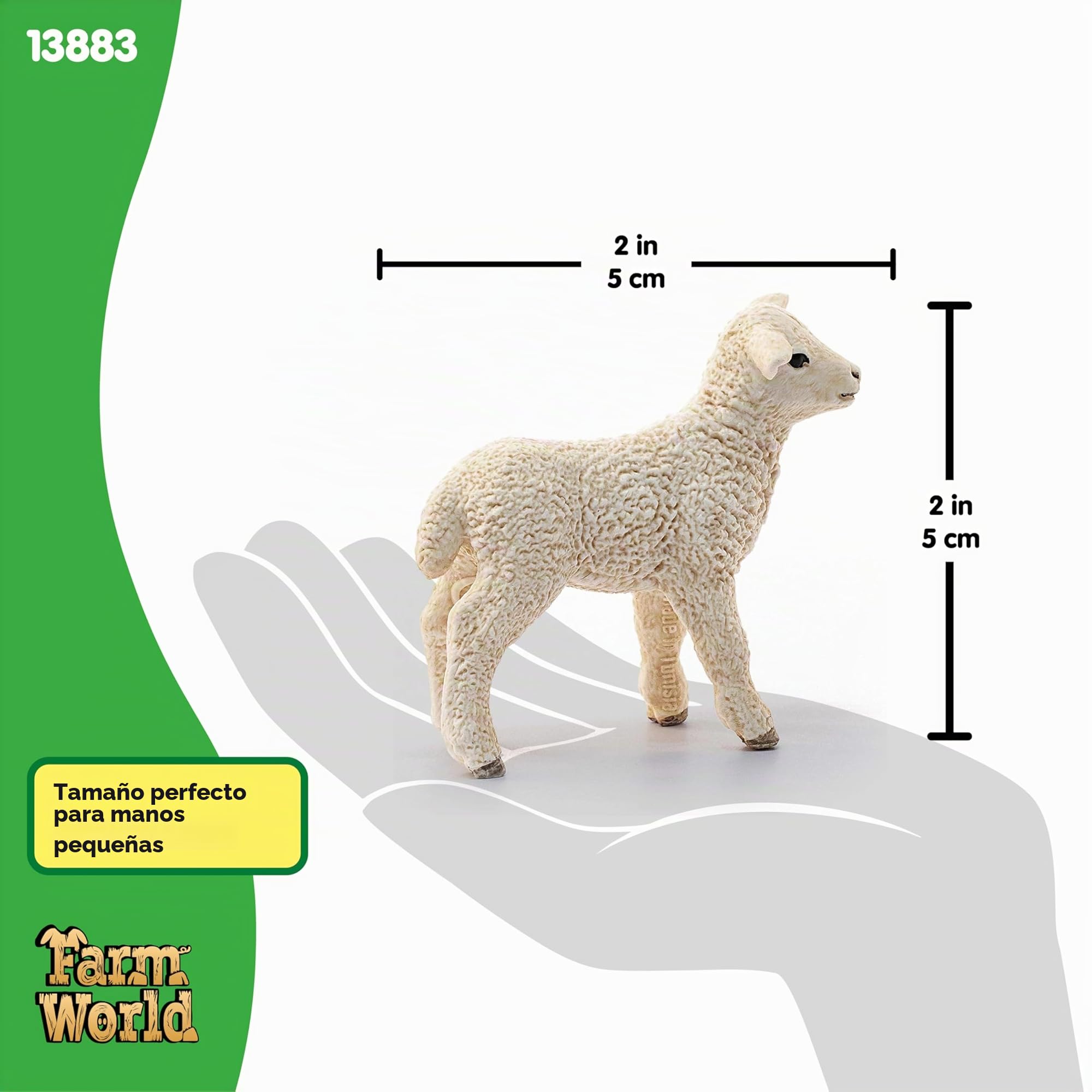 Schleich 13883 - Figura De Cordero De La Granja FARM WORLD, 5 X 2 X 5 Cm, Detallada Y Resistente, Ideal Para Niños A Partir De 3 Años, Juguete Educativo De Granja