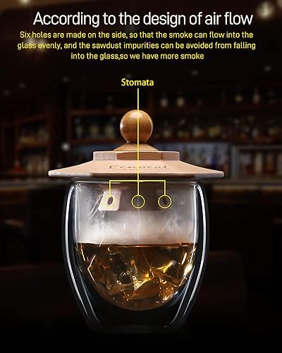 Miniatura 5 de Kit de ahumador de cóctel con antorcha, 6 sabores de virutas de madera, bourbon ahumador para cócteles, vino, whisky, regalos de cumpleaños para