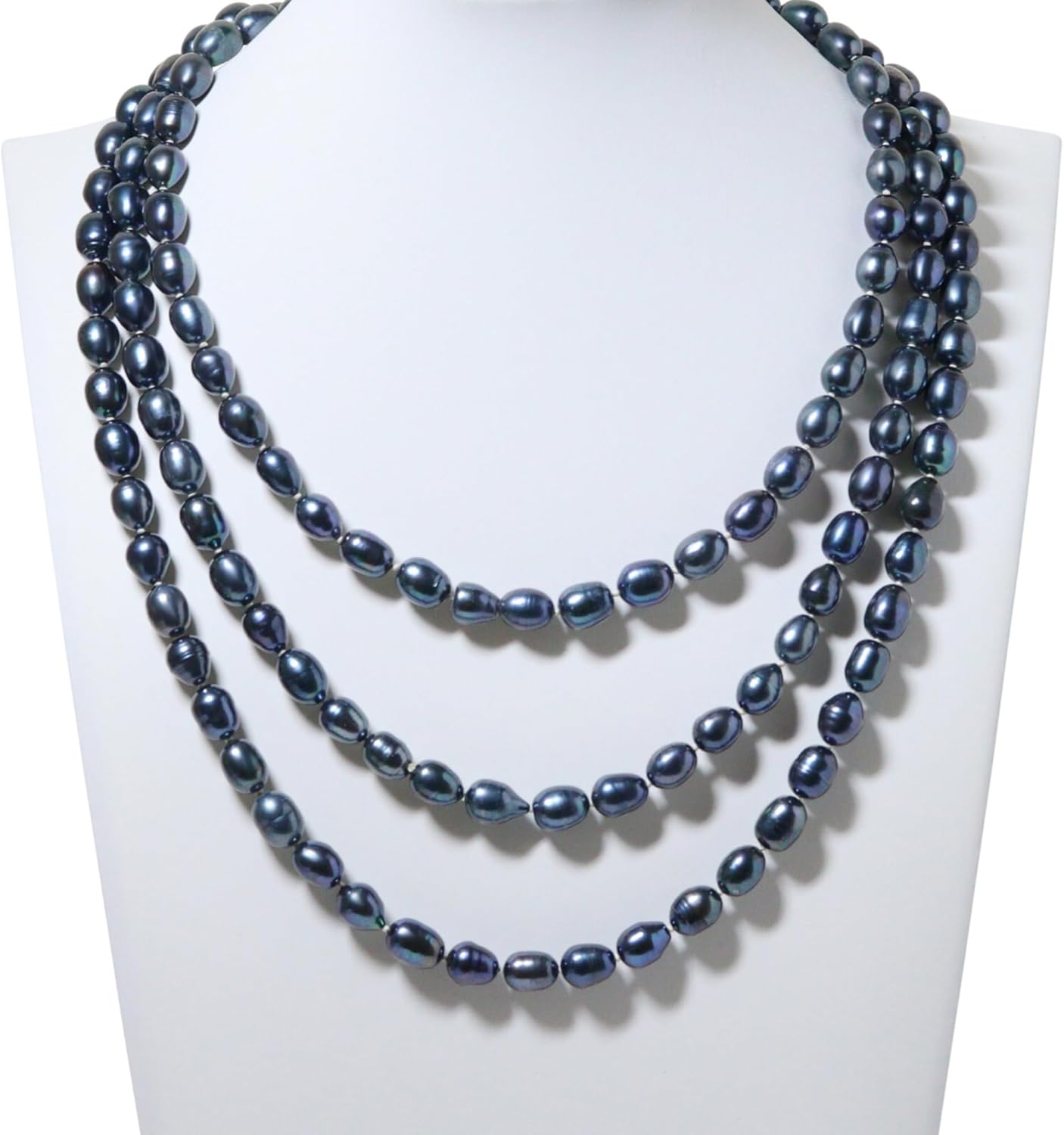 Genuine Freshwater Cultured Pearl Endless Necklace – Elegant 72", 60", 42" or 38" Strand in White, Black, Pink, or Lavender - Image 3