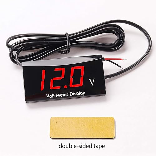 Miniatura 3 de Voltímetro digital de 12 V para monitor de voltaje, voltímetro de metal impermeable para motocicleta, voltímetro universal automotriz de energía