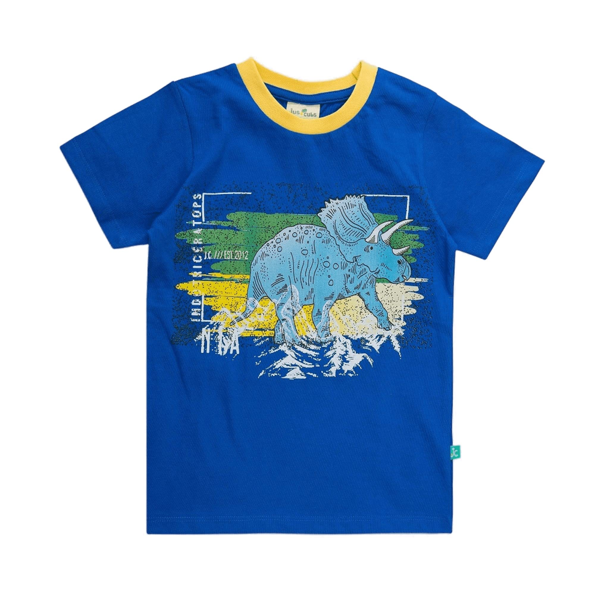 Jus Cubs Boys Regular Fit Half Sleeve Cotton Graphic Print Round Neck T-Shirt