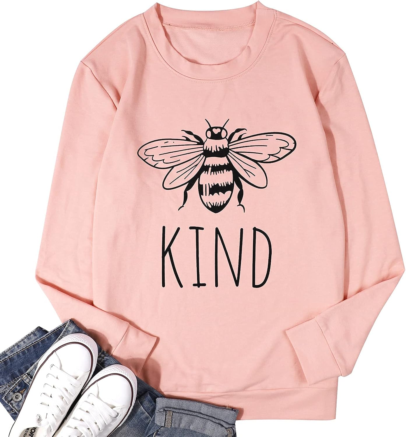 KIMSOONG Bee Kind T Shirt Be kind Sweatshirt Women Funny Inspirational Lightweight Blouse - Image 4