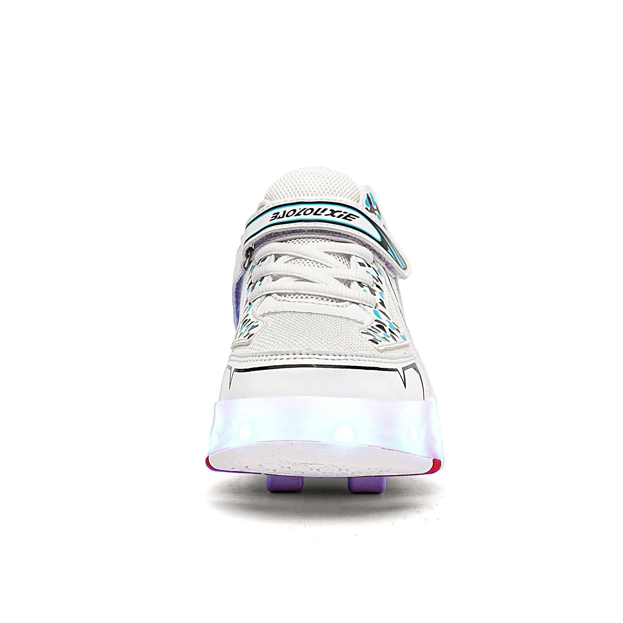 Jungen Mädchen Rollschuhe Schuhe Mit 4 Rollen Skateboardschuhe, Verstellbar Jugend Schuhe mit Rollen und LED Licht, Multifunktionale Sportschuhe Outdoorschuhe für Kinder Erwachsene…