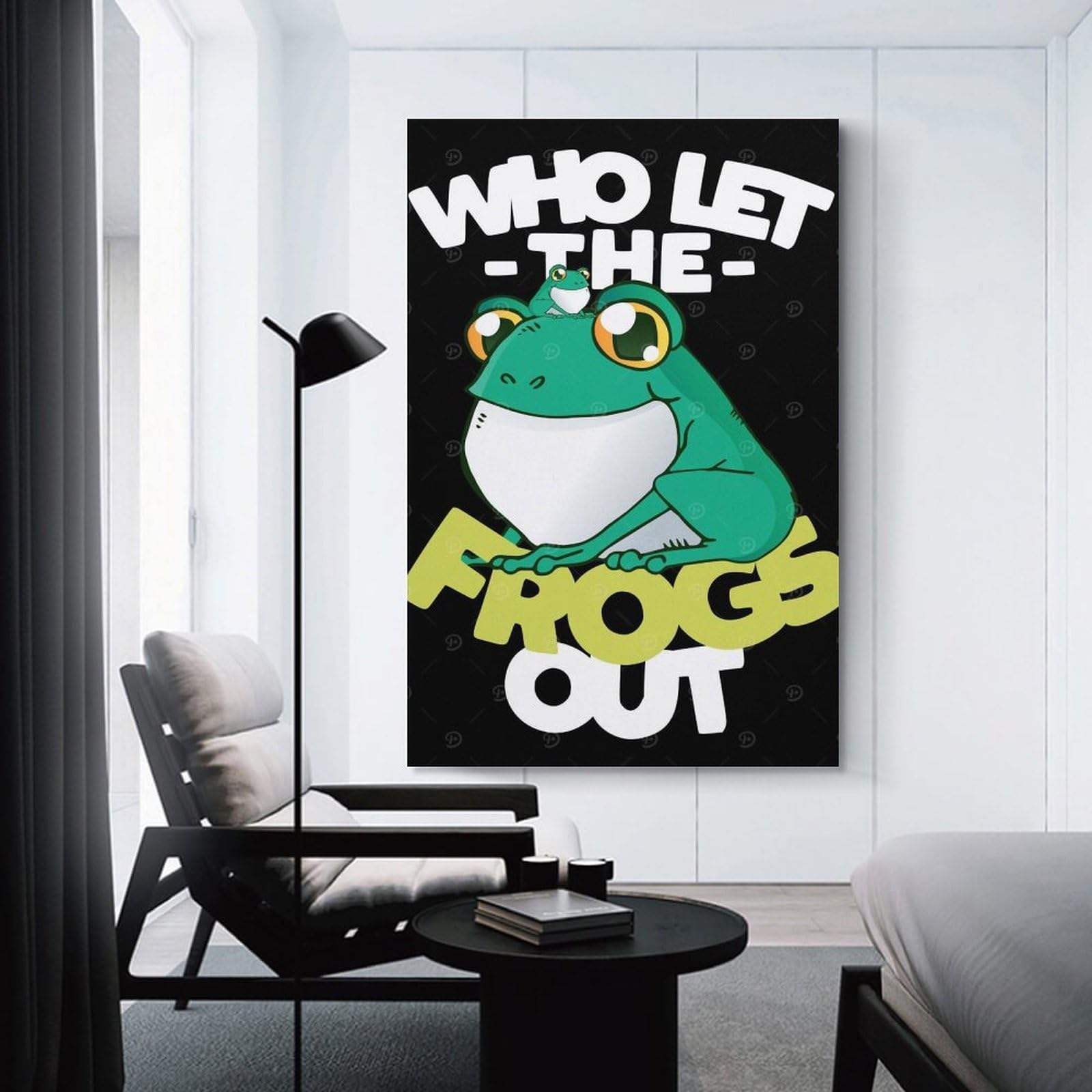 Junmoney Decorative Canvas Print Frog, 24x36inch(60x90cm), for Entrance Spaces, Stair Walls Or Halls, A Neat Decor Update for Hallways