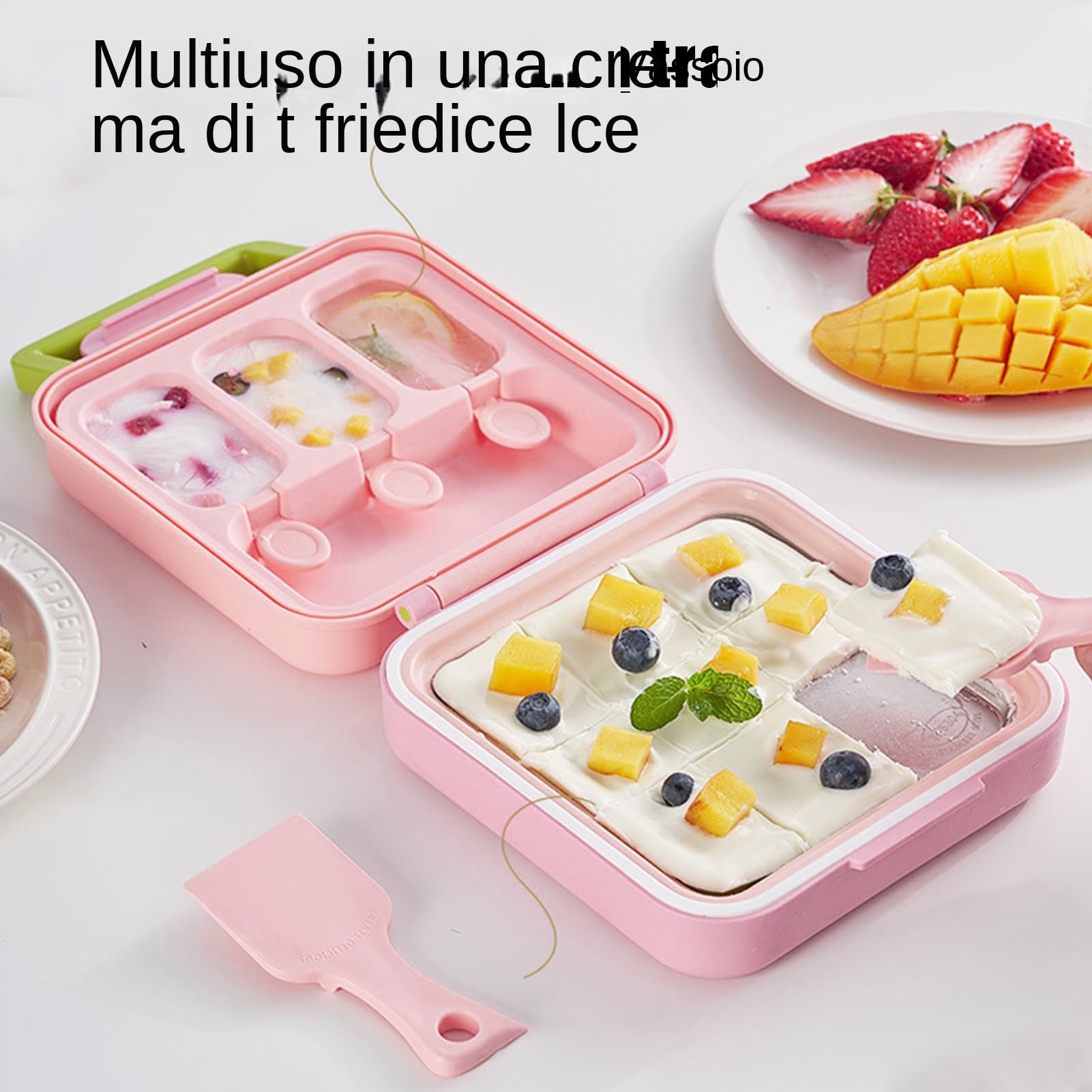 Moldes para helados y helados, 2 en 1 moldes de yogur caseros | Bandeja formadora de dulces multifuncional para fiestas con amigos y aperitivos para niños