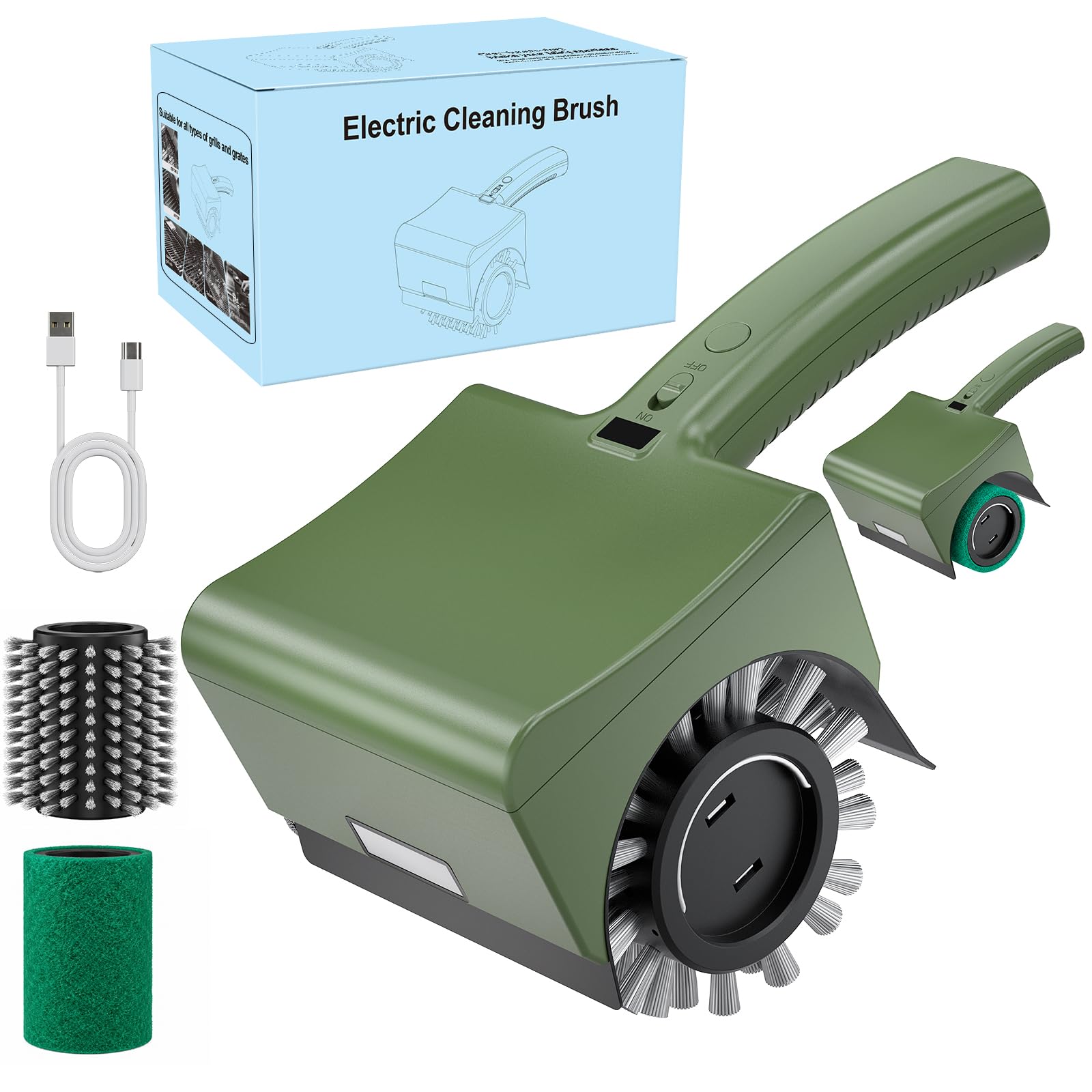 Grill Cleaner 2.24 Heads 1.23 Speed 1245 RPM Torque 25KG BBQ Cleaning Brush Submersible 2.15 SS Head WANBALV