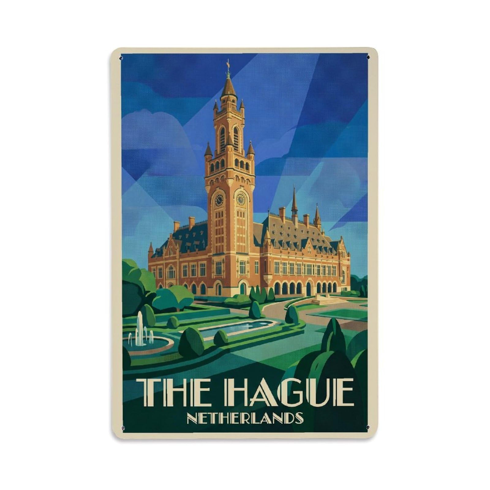 Netherlands The Hague Vintage Metal Tin Sign Plaque Wall Decor for Cafe, Club Bar, Office, Garden Metal Poster 8x12Inch