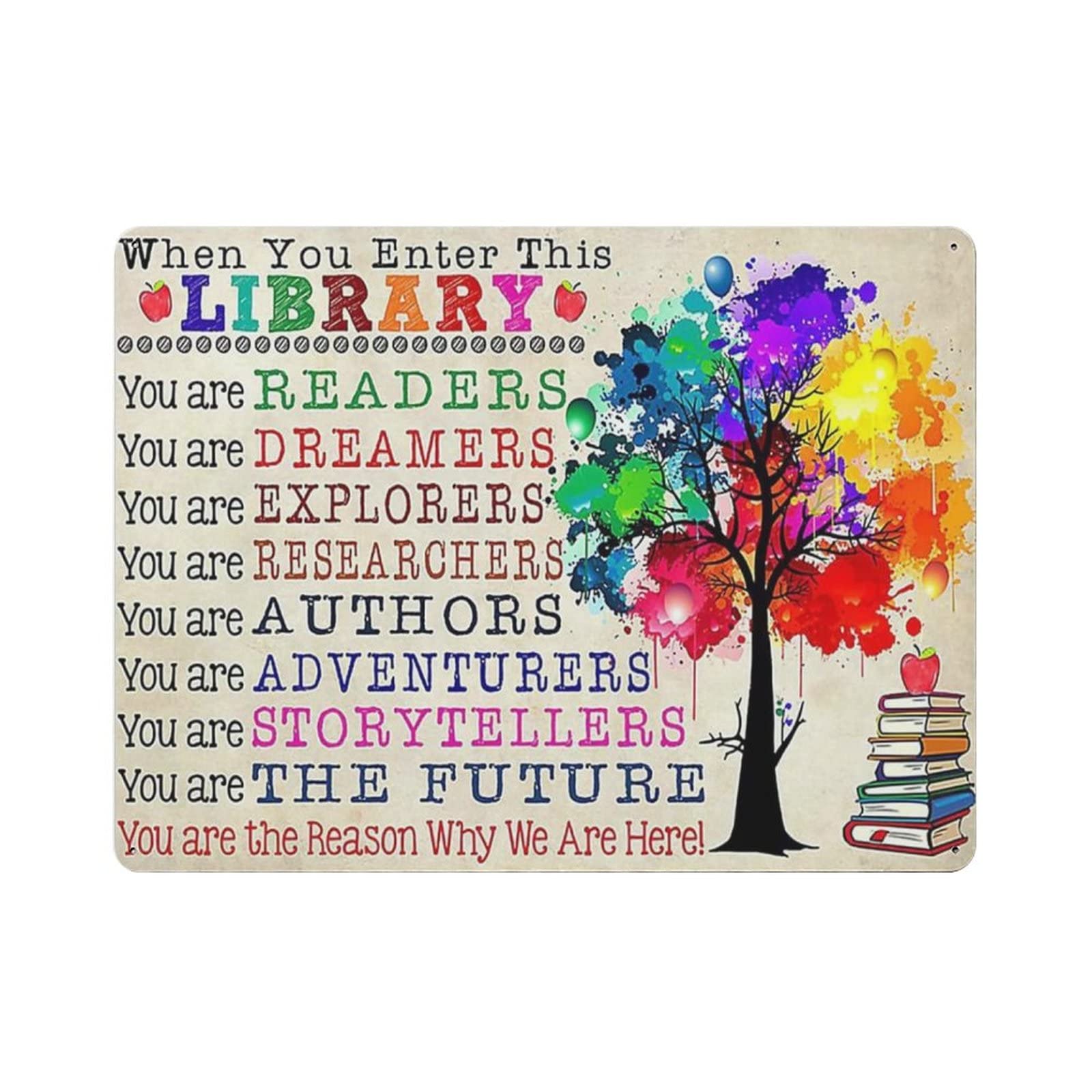AOOEDM When You Enter This Library Metal Sign for Home Coffee Garage Wall Decor Vintage Poster Bar Signs for Home Bar Retro Metal Tin Sign