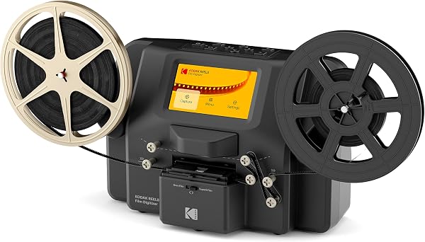 Kodak Reels 8 mm and Super 8 Films Digitizer Converter with Big 5 Inches Screen, Scanner Converts Film Frame by Frame to Digital MP4 Files for Viewing, Sharing and Saving on SD Card - 1
