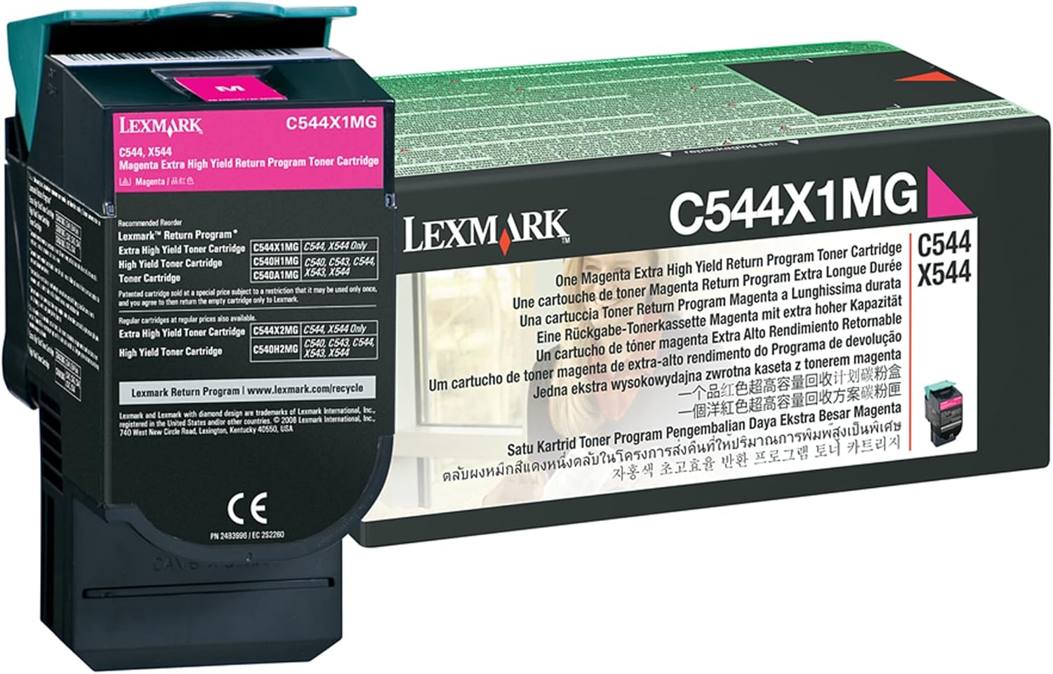 Lexmark C544X1MG Magenta Toner Cartridge Extra High Yield Return Prog for C544/X544
