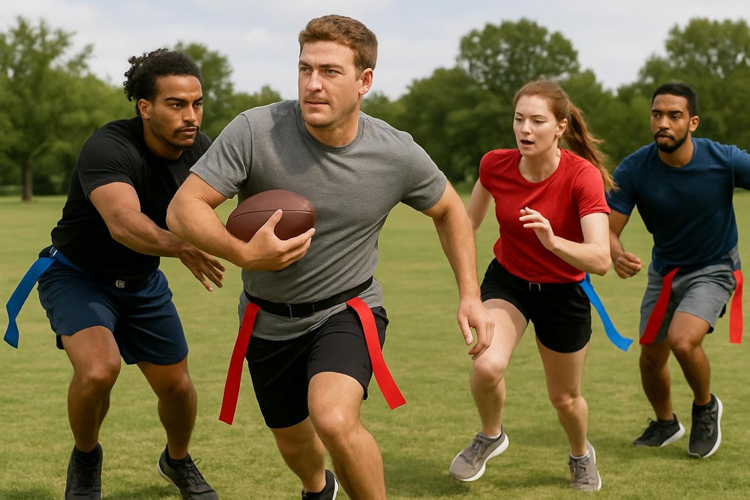 HE Adult Flag Football Belts 40″ Adjustable, Extra-Wide 2″ Heavy-Duty Polypro – Made in USA Lifetime Waranty Several Colors