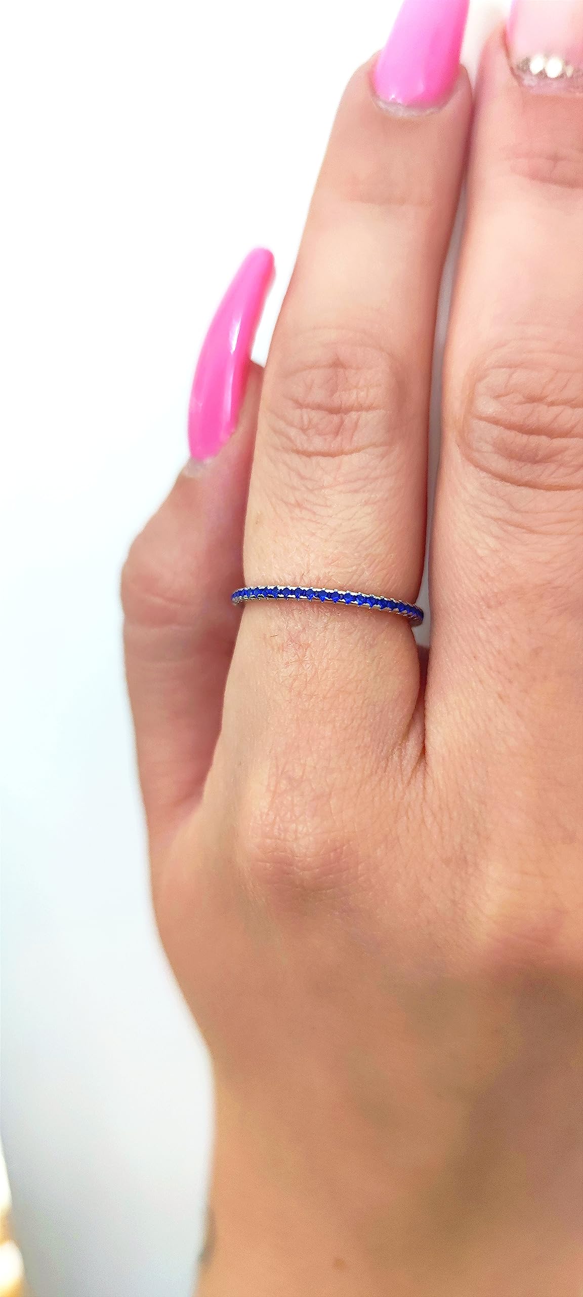 LES FOLIES DI PAOLA GRIECO Anello Veretta Girodito Blu Zaffiro in argento 925 rodiato - Rainbow Collection