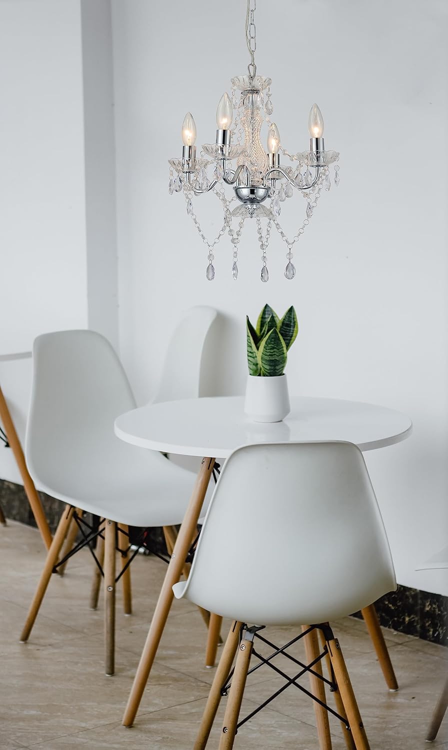 Chrome Chandelier Acrylic Crystal Chandelier Lighting Small Modern Chandeliers 4 Lights Pendant Light Fixtures