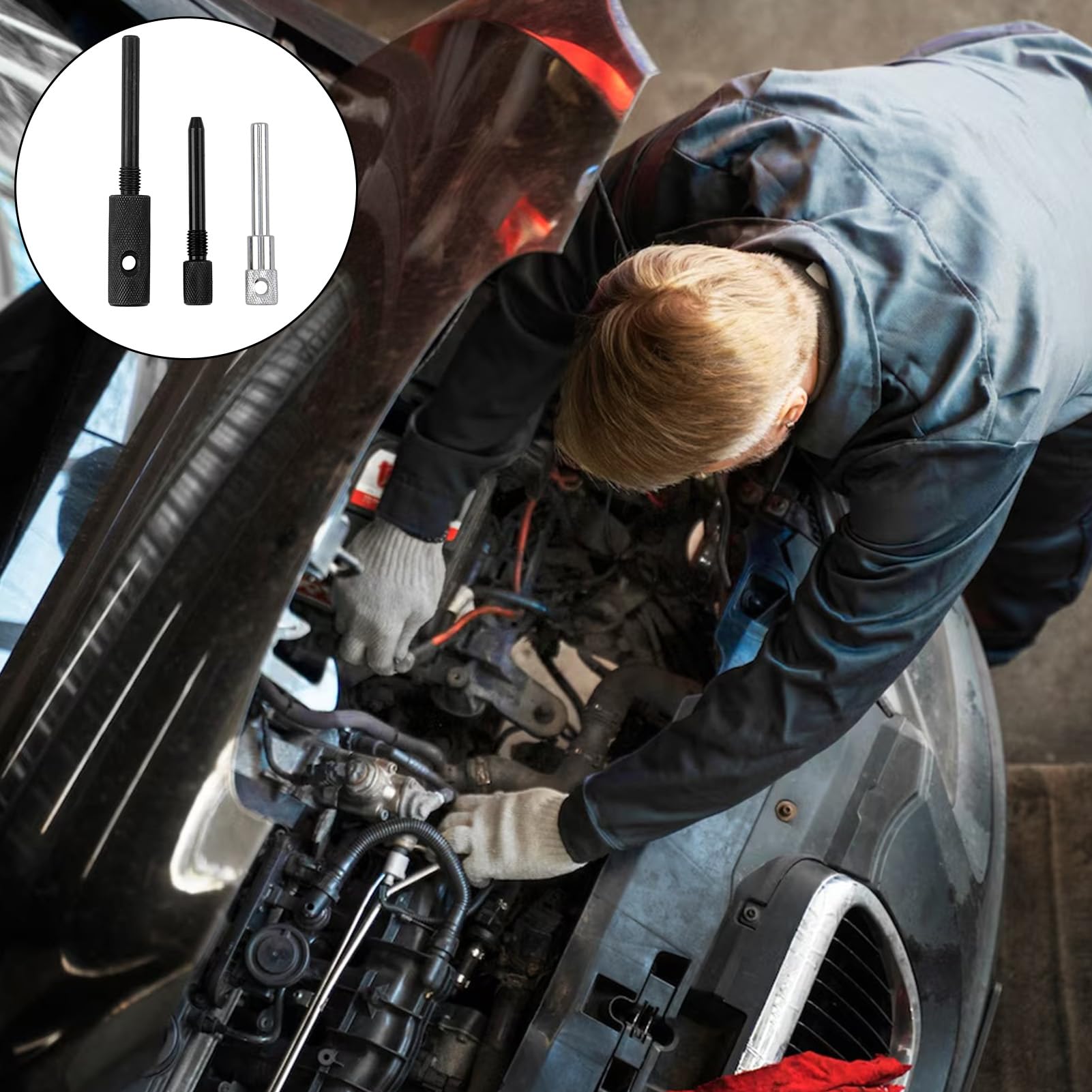 Kit di Attrezzi per la Distribuzione e Bloccaggio Motore per Renault 1.5 e 1.9 DCi, Compatibile con Kangoo, Mégane, Scenic, Twingo, Sandero, Duster - Set di Perni e Strumenti TPM