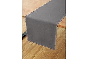 Solino Home Fringe Linen Table Runner, 100% Pure Linen