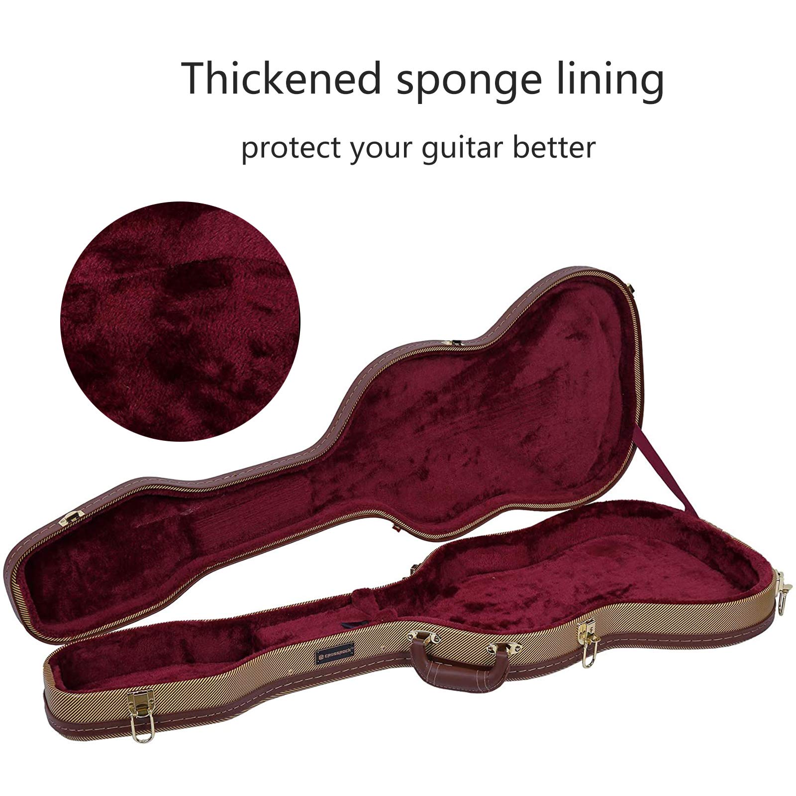 Crossrock E-Gitarrenkoffer für Telecaster/Stratocaster – Vinyl Tweed (CRW620STTW)