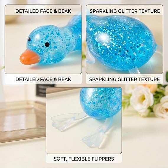 2 PCS Duck, Office staff hand exercise andI relaxation aids, blue gummy balls, used for concentration and daily relaxation
