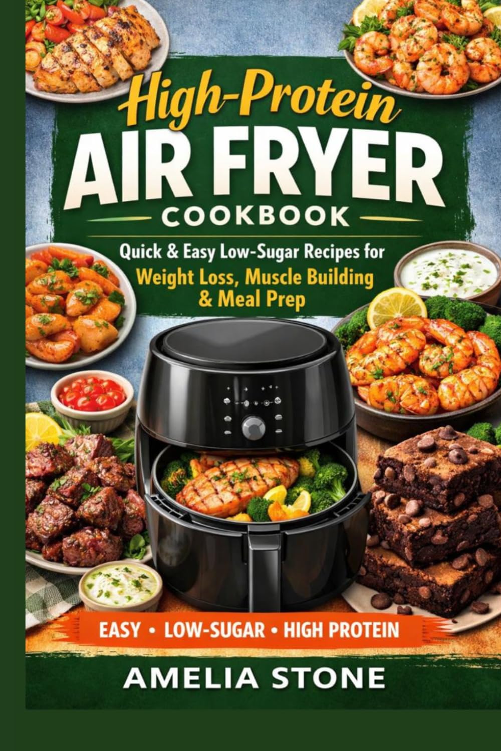 High-Protein Air Fryer Cookbook: Quick & Easy Low-Sugar Recipes for Weight Loss, Muscle Building & Meal Prep