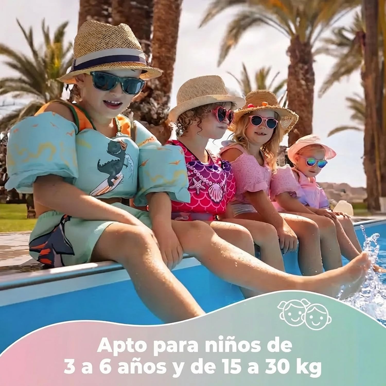 KIDVERSE Chaleco de natación para niños de 3 a 6 años - Calidad certificada - Ayuda a Flotar para niñas y niños - Aprendizaje en la Piscina - Chaleco Infantil para Piscina