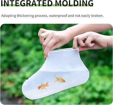 Waterproof Shoe Covers,Reusable Foldable Not-Slip Rain Shoe Covers,Portable Water Resistant Overshoe,Shoes Protectors Overshoes Rain Galoshes for Kids,Men and Women