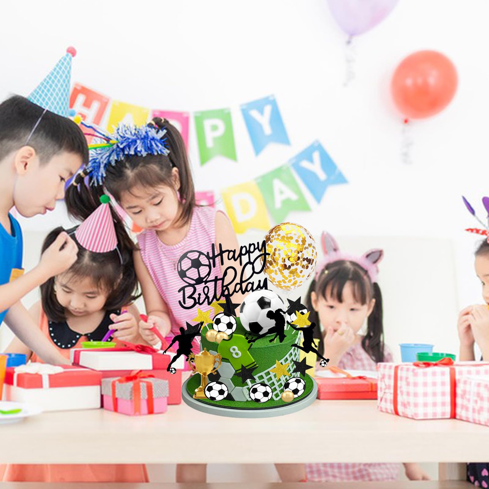 YHUIKXIN 27 Pcs Decorazione Torta Calcio, Feste A Tema Calcio Cake Topper Giocatore Calcio Decorazione Cupcake Topper Soccer per Ragazzo Compleanno Del Capretto