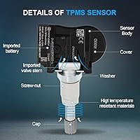 Vista 3 de FINDAUTO Equipo original TPMS Sensor 315MHz Sistema de monitoreo de presión de neumáticos Sensor compatible para Jaguar para Land Rover C2C41656