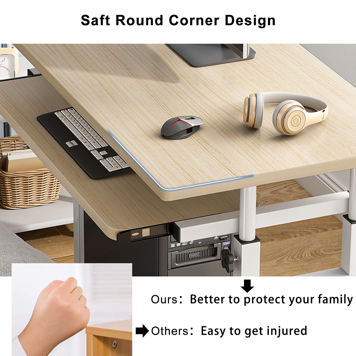 Buy 80 * 45 Adjustable Computer Table with Keyboard Tray,Bottom Storage