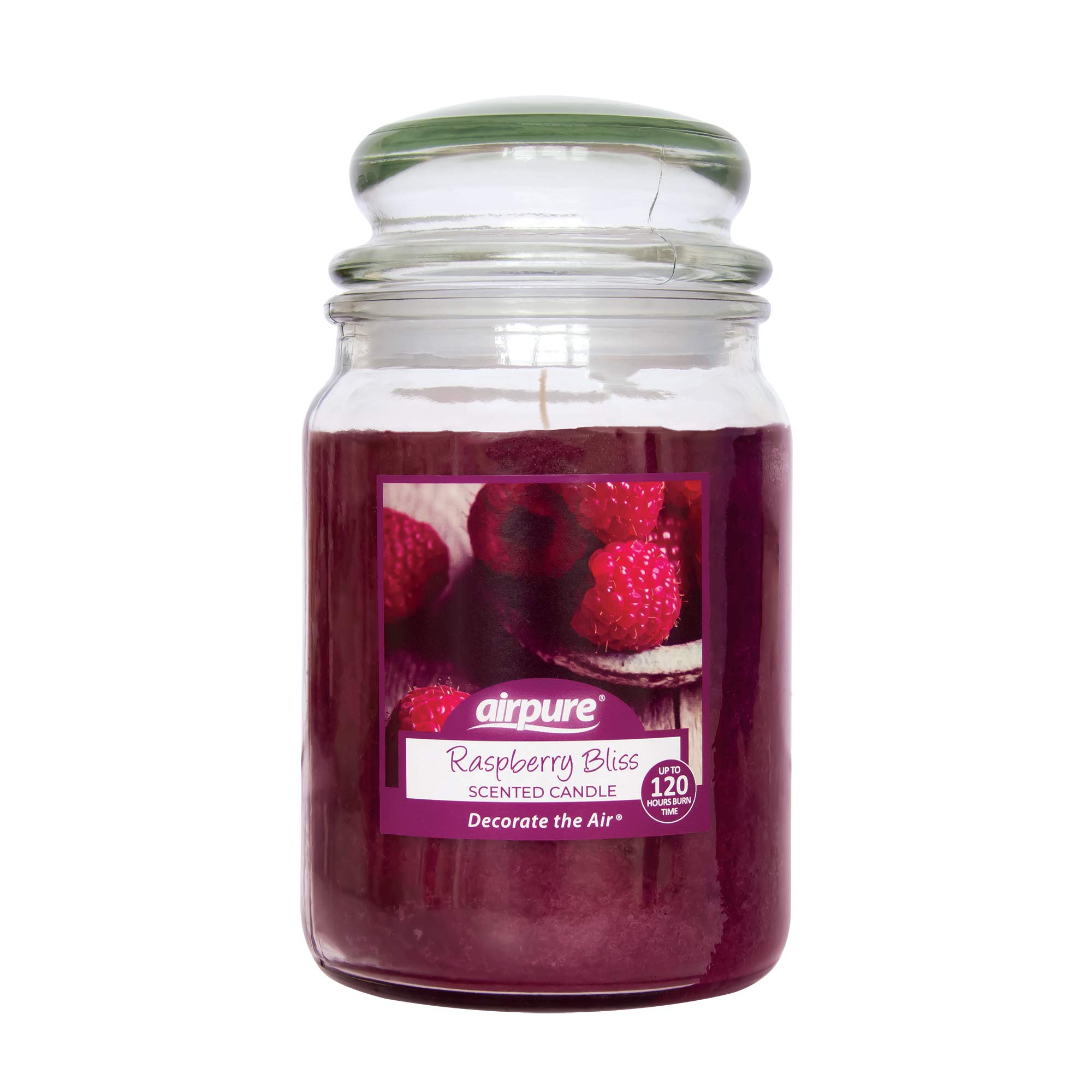 AIRPURE Raspberry Bliss Scented Candle Large Jar 18 oz