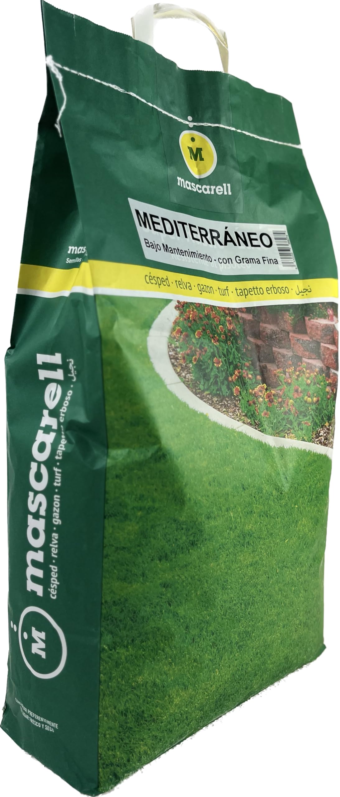 Mascarell Semillas, MEDITERRÁNEO, Semillas de Césped, Verde y Duradero, Compacto y Resistente, 5 KG
