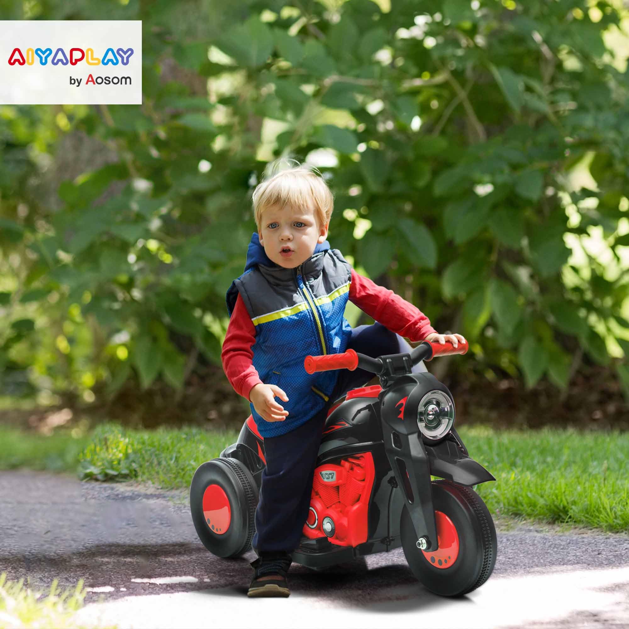 AIYAPLAY - Moto Électrique Enfant 3 Roues 6V - Vitesse 3km/h - Avec Bulles Et Phare | 2-5 Ans - 30kg Max