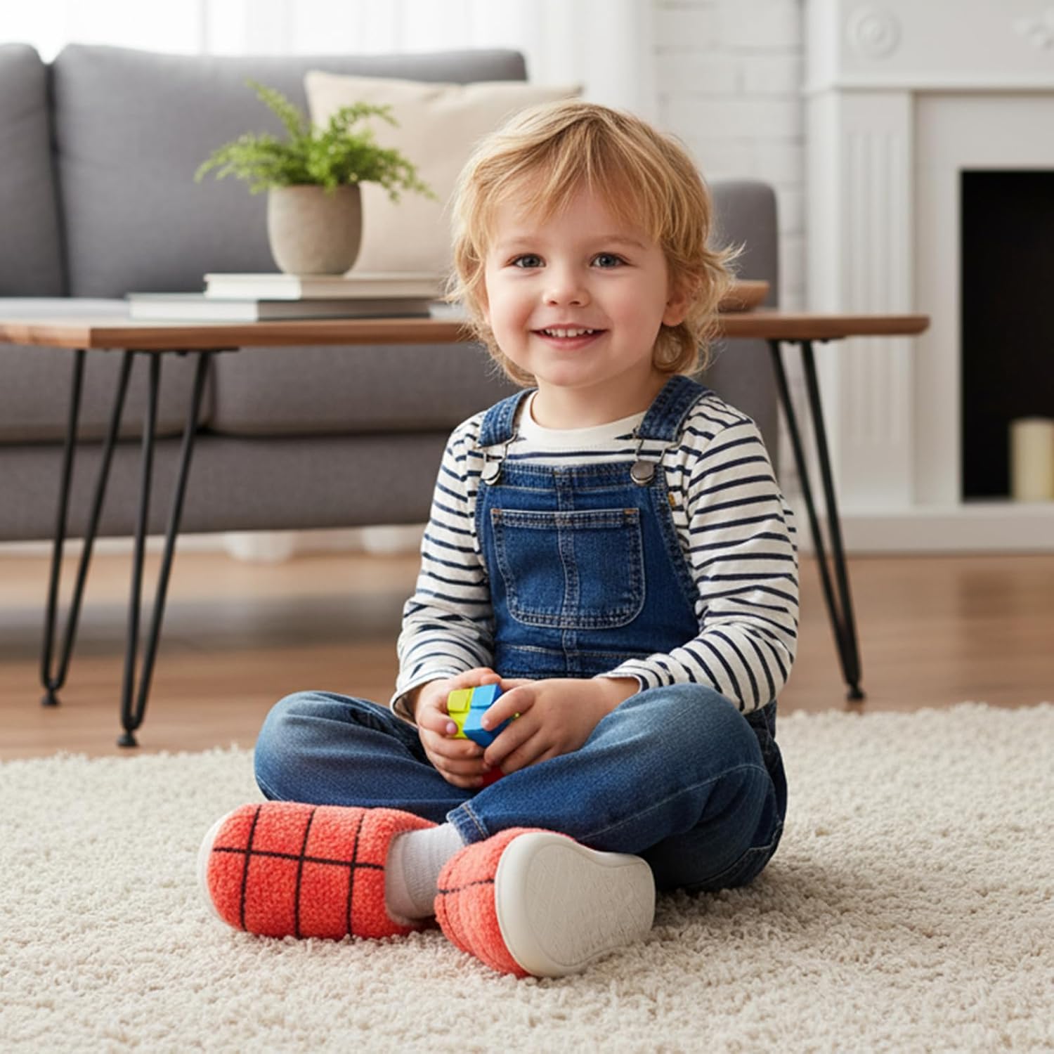 Kids Slippers Boys Girls Warm Winter House Slippers Fuzzy Soft Plush Bedroom Non-Slip Memory Foam Home Shoes - Image 8