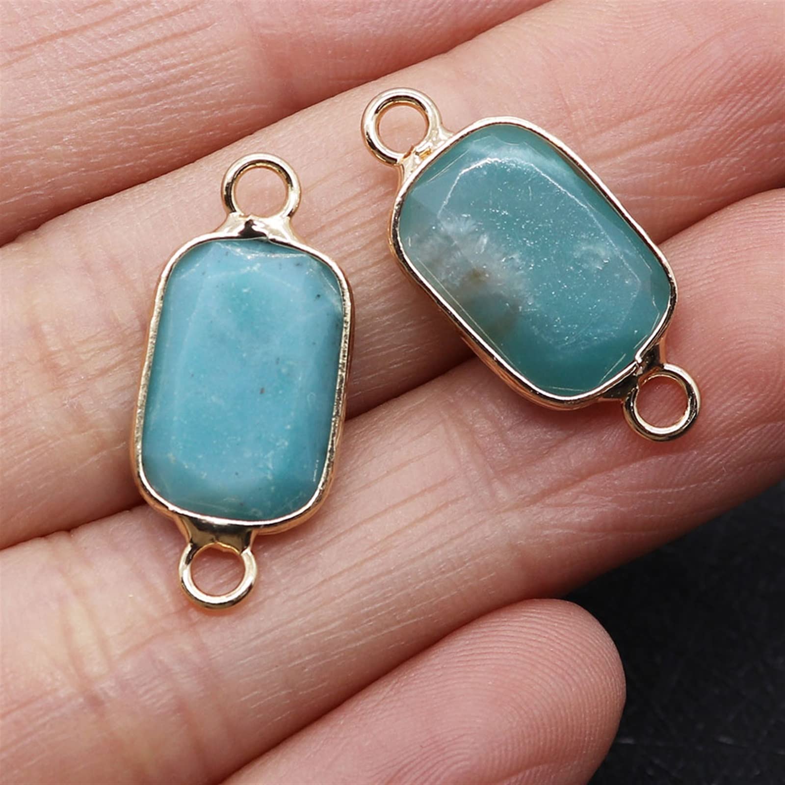 Connecteur rectangulaire en pierre naturelle Tianhe pour bijoux de luxe